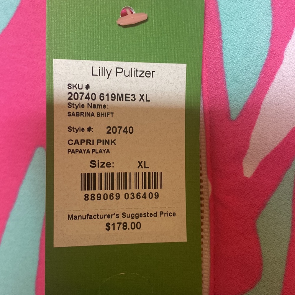 NWT Lilly Pulitzer sabrina shift papaya playa xl - Picture 4 of 5